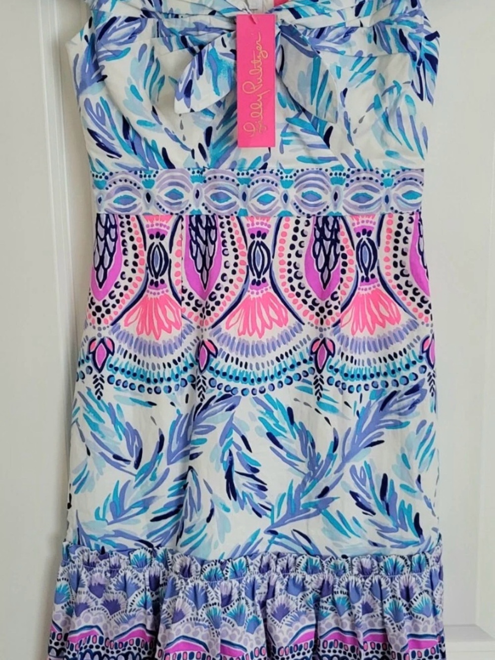 Lilly Pulitzer One-Shoulder Floral Maxi Dress in Blue & Pink - Picture 3 of 4